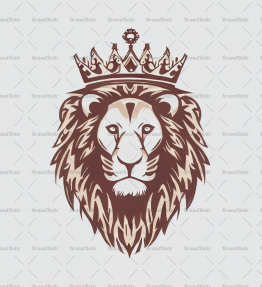 Majestätischer Löwe und Krone